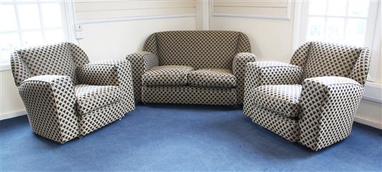 An Art Deco three piece suite,